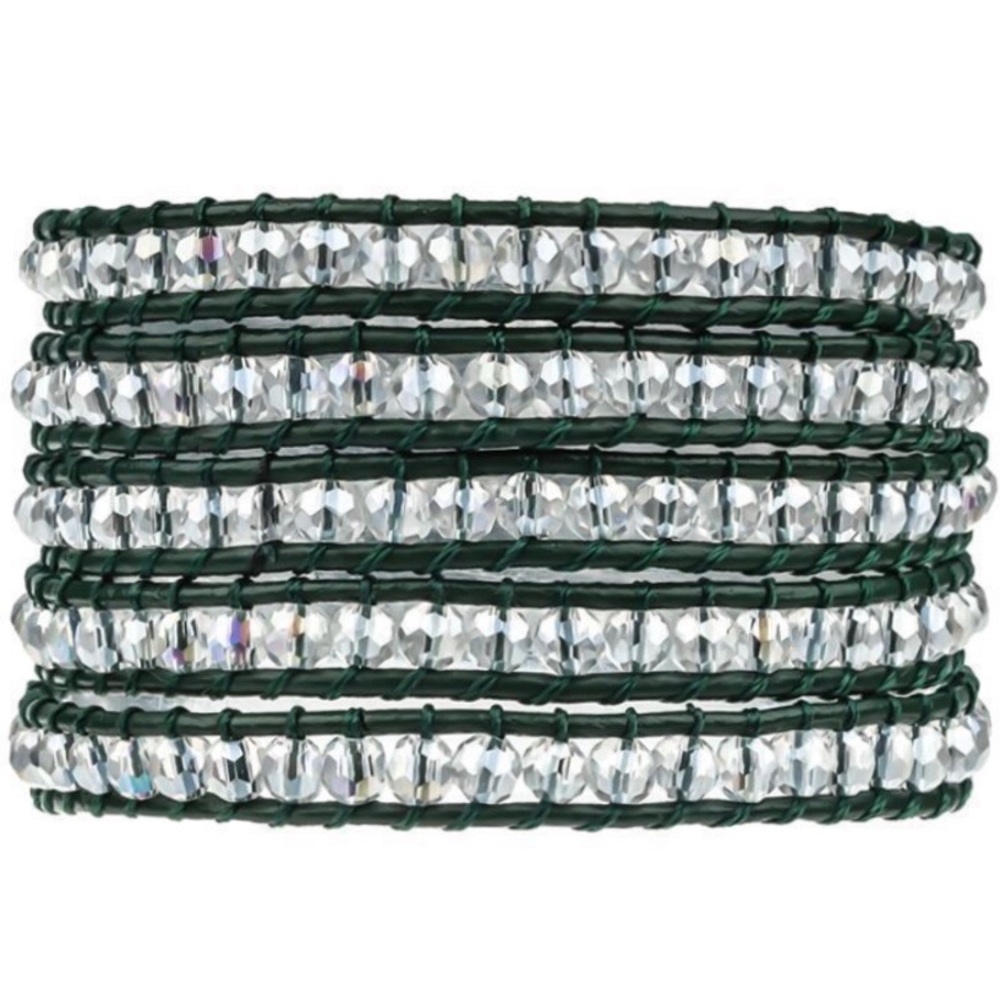 Crystals on Forest Wrap Bracelet